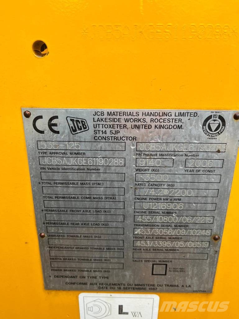 JCB 535-125 Teleskopski viličarji