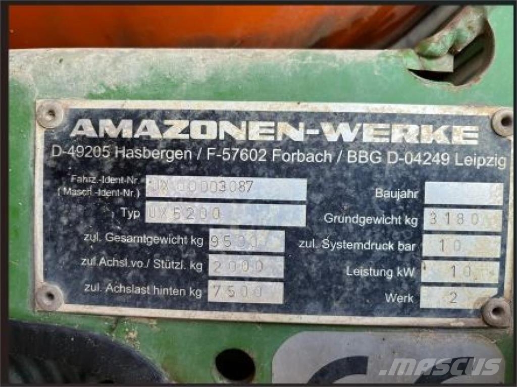Amazone UX5200 Trailed sprayers