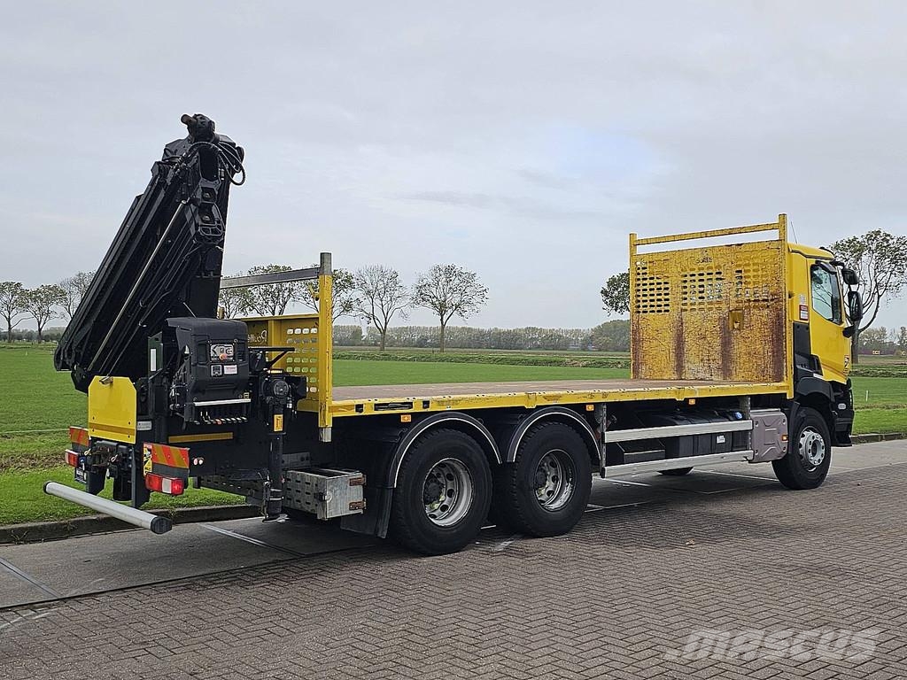 Renault C 380 6X4 HIAB 188ES4 Pritschenwagen/Pritschenwagen mit Seitenklappe