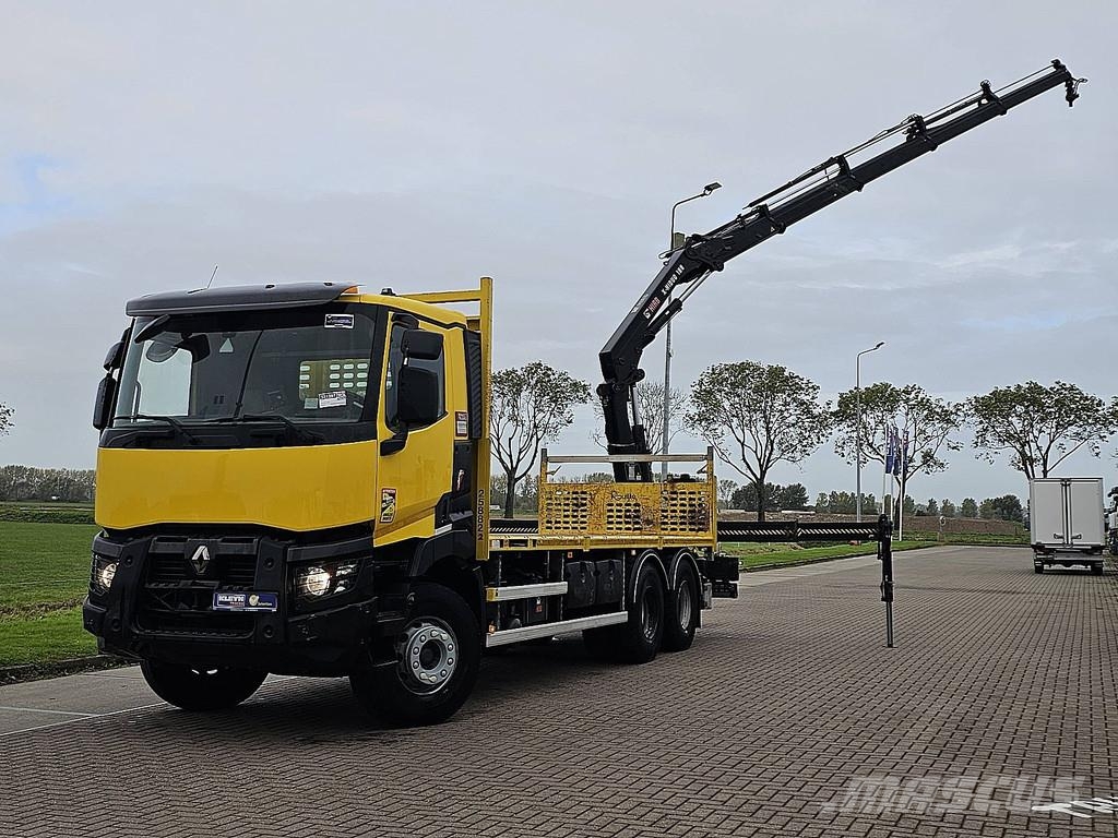 Renault C 380 6X4 HIAB 188ES4 Pritschenwagen/Pritschenwagen mit Seitenklappe