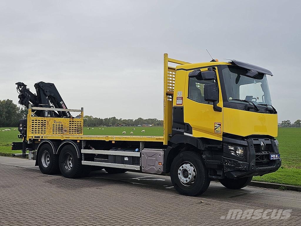 Renault C 380 6X4 HIAB 188ES4 Pritschenwagen/Pritschenwagen mit Seitenklappe