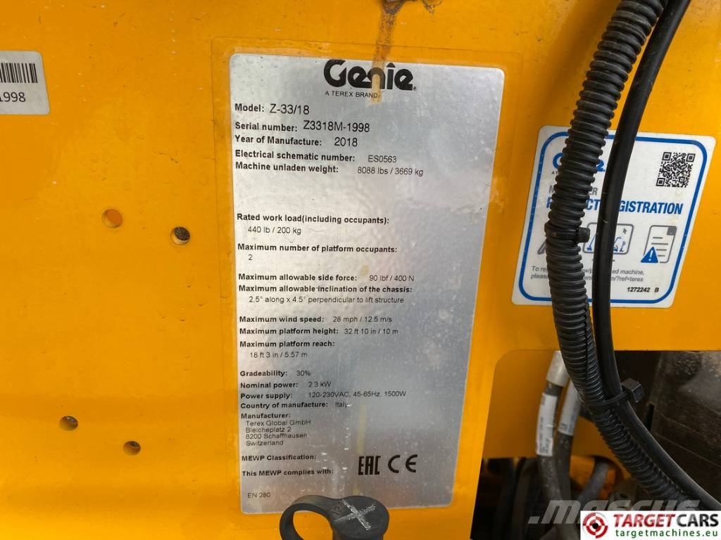Genie Z-33/18 Articulated Electric Boom Work Lift 1200cm 緊湊型自走式伸縮臂式升降機