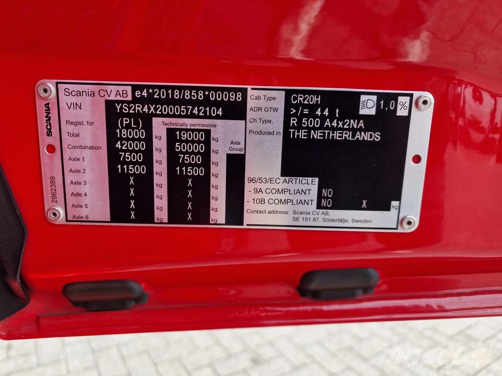 Scania R500 NGS - retarder - 4x2 - steel / air - night cl Prime Movers