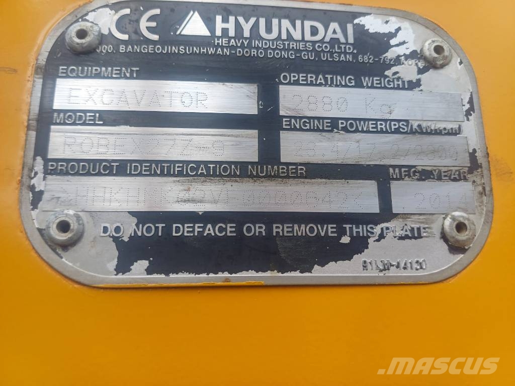 Hyundai Robex 27 Z-9 Minibagger < 7t