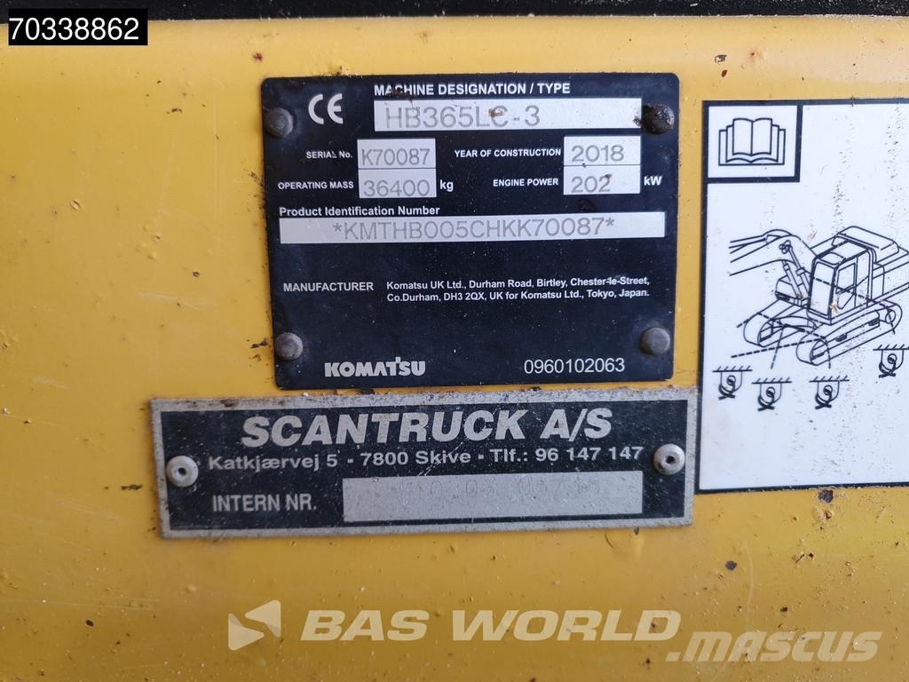 Komatsu HB365 LC-3 HB365LC-3 Vikšriniai ekskavatoriai