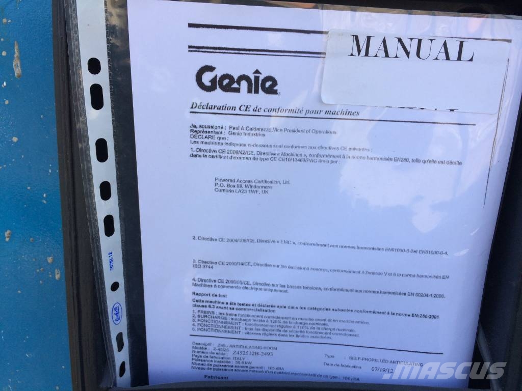 Genie Z 45/25 J Strēles pacēlāji