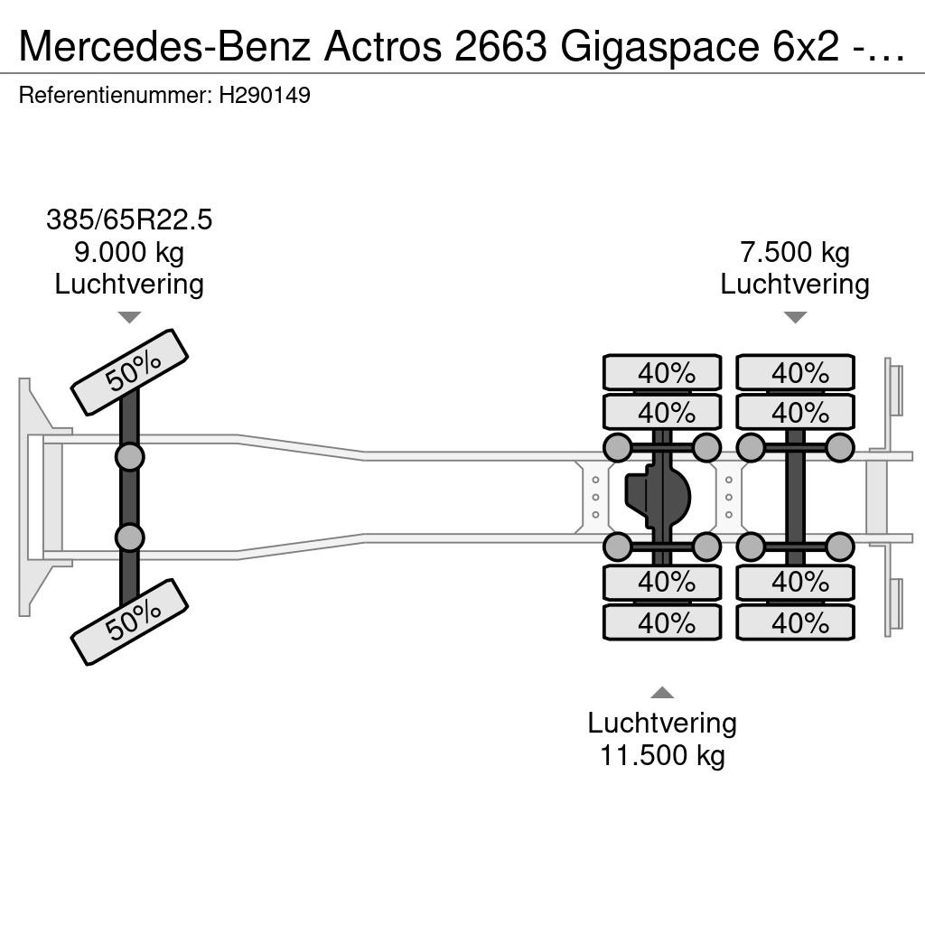 Mercedes-Benz Actros 2663 Gigaspace 6x2 - Retarder - 4.90 WB - F Châssis cabine