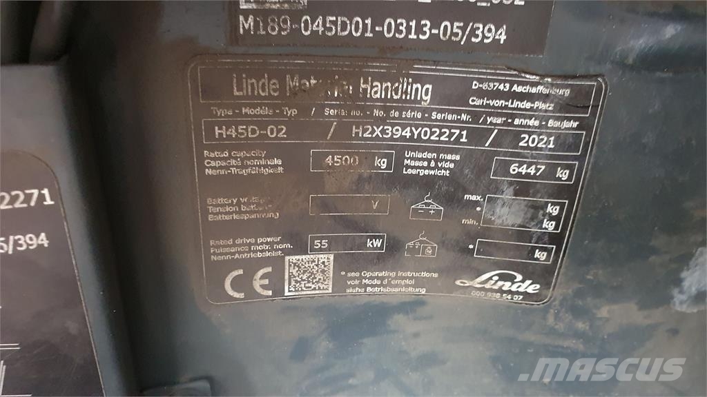 Linde H45D LPG forklifts