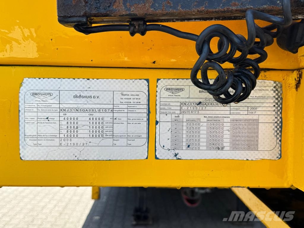 Broshuis Semi Dieplader 6 mtr uitschuifbaar / stuur-as / li نصف مقطورة مسطحة منخفضة