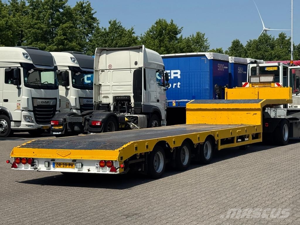 Broshuis Semi Dieplader 6 mtr uitschuifbaar / stuur-as / li نصف مقطورة مسطحة منخفضة
