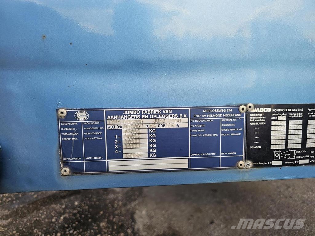 Jumbo DO 300 S/ 2 X STEERING /BPW DRUM / DOUBLE TIRES/ L Tents treileri