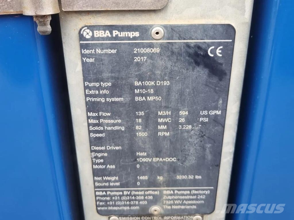 BBA BA100K D193 GL ''Drive on'' Pompa de apa