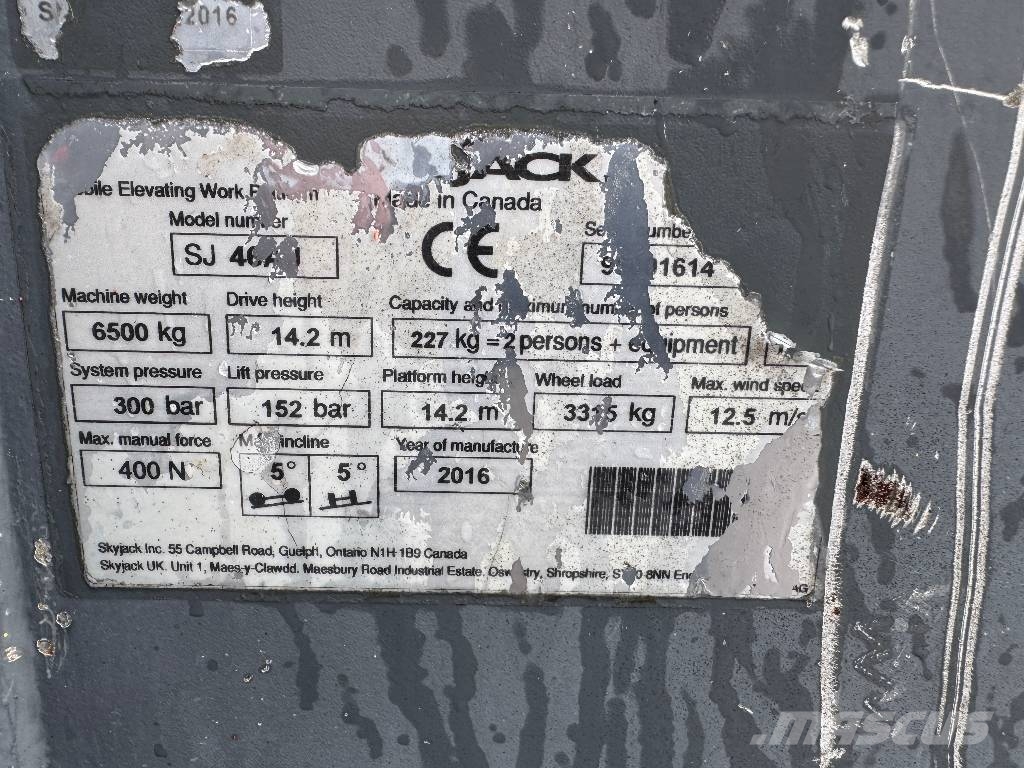 SkyJack SJ 46 Allrad 4x4 Diesel 16 Meter Teleskoparbeitsbü Nacele cu brat telescopic