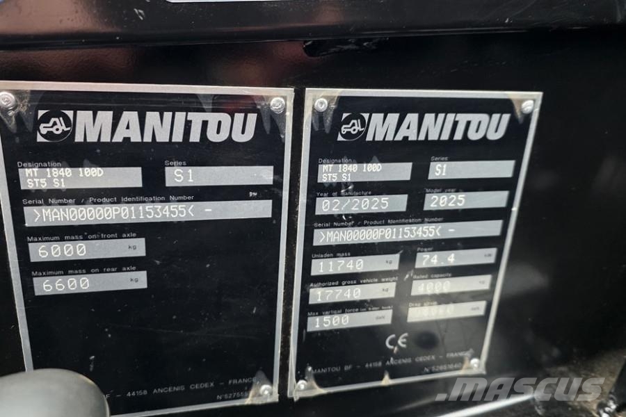 Manitou MT1840 100D ST5 S1 Valid inspection, *Guarantee! D Telescopic handlers