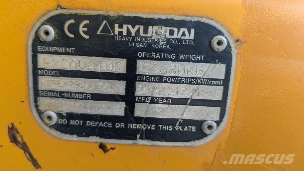 Hyundai Robex 290 N LC-7 Gravemaskiner på larvebånd