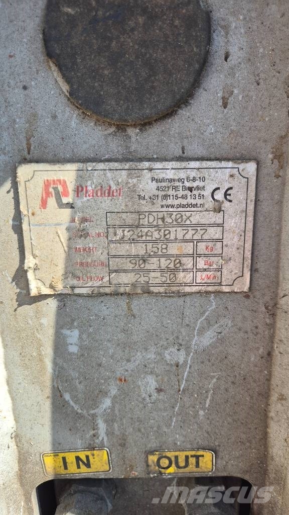 Pladdet PDH30X Abbruch-Hydraulik-Hammer f. Minibagger 3-4t Ciocane / Concasoare