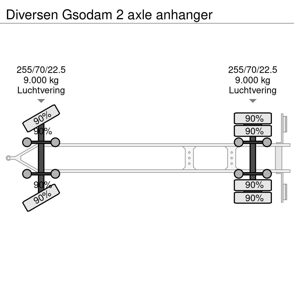 Gsodam 2 axle anhanger مقطوروات مسطحة/مفصلية الجوانب