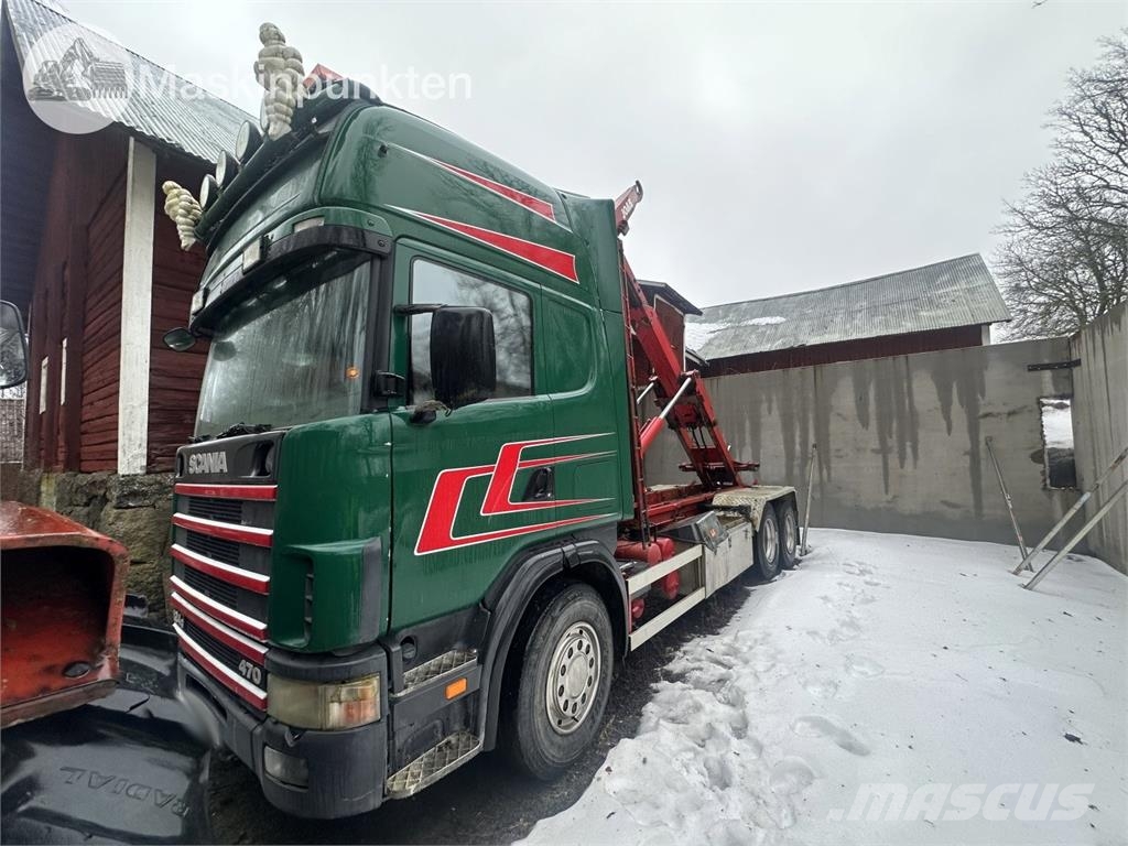 Scania R124GB6X2NZ470 훅 리프트 트럭