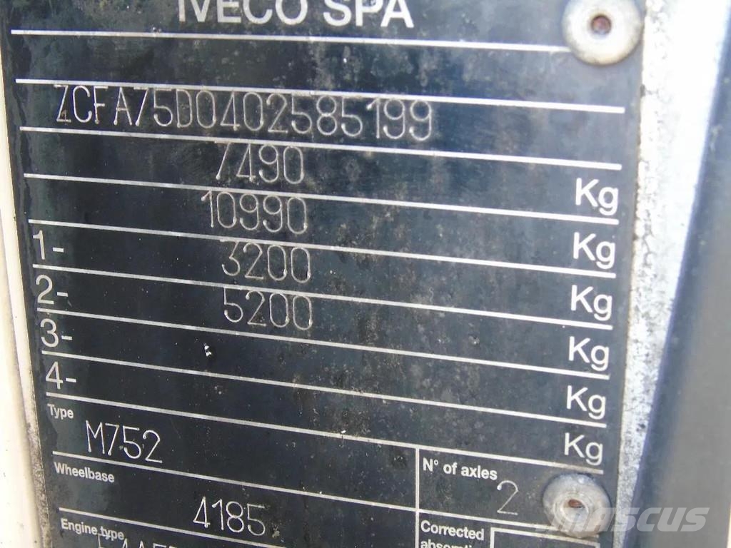 Iveco ML 75 E18 + MANUAL + EURO 5 + 3 SEATS شاحنات ذات هيكل صندوقي