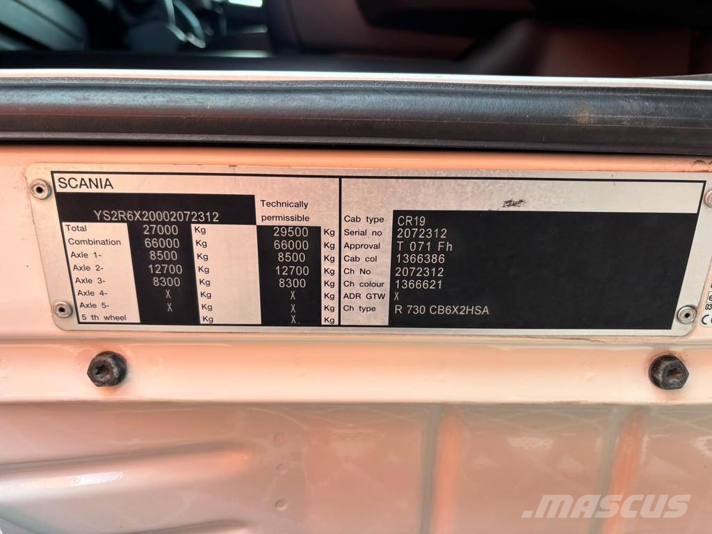 Scania R 730 6x2 JOAB L 20 ton / L=5400 mm Camiones elevadores de gancho
