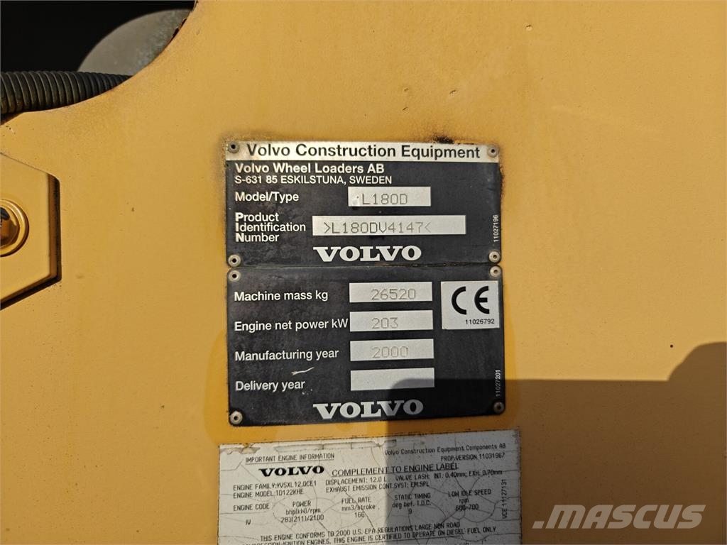 Volvo L 180 D Gumikerekes homlokrakodók