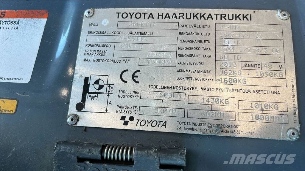 Toyota 8 FBET 16 El gaffeltrucks