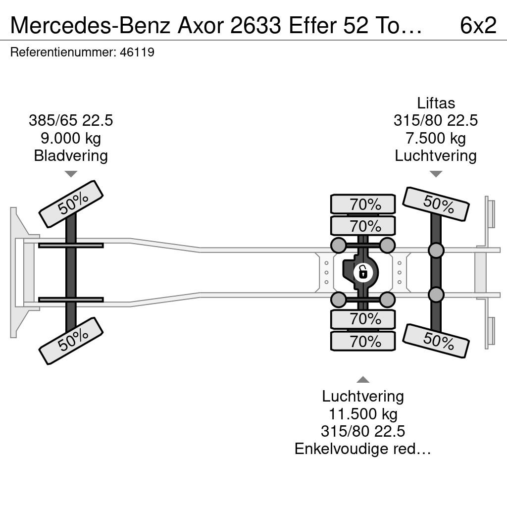 Mercedes-Benz Axor 2633 Effer 52 Tonmeter laadkraan + Fly-Jib Ju 全路面起重機/吊車