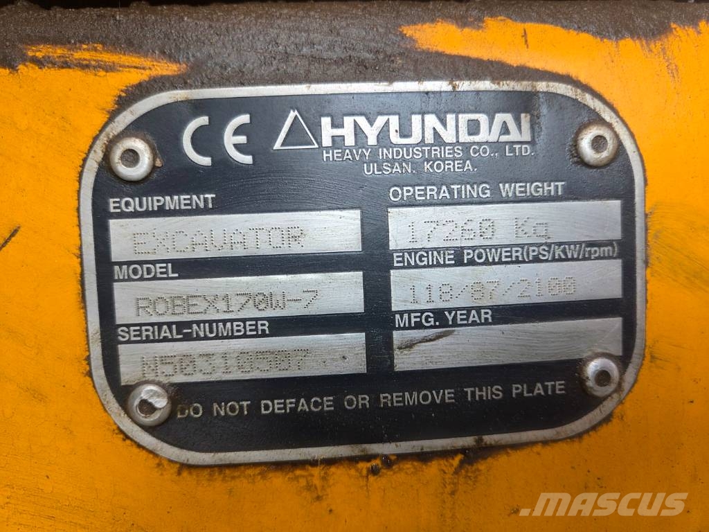 Hyundai Robex 170 W-7 Gravemaskiner på hjul
