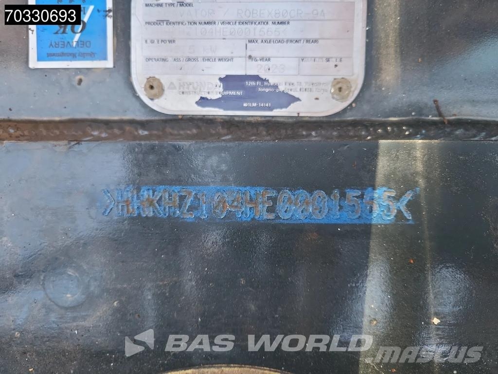 Hyundai R80 CR-9A A/C - 3 Buckets Minibagger < 7t