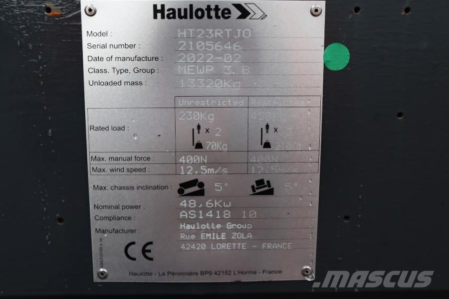 Haulotte HT23RTJ O Valid Inspection, *Guarantee! Diesel, 4x Ανυψωτήρες με τηλεσκοπικό βραχίονα