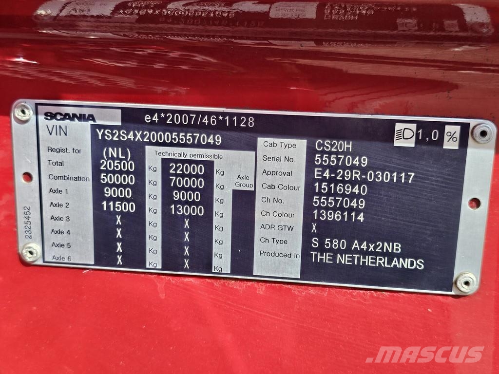 Scania S580 V8 4x2 / 50 YEAR EDITION / PARKING COOLER / 2 Sattelzugmaschinen