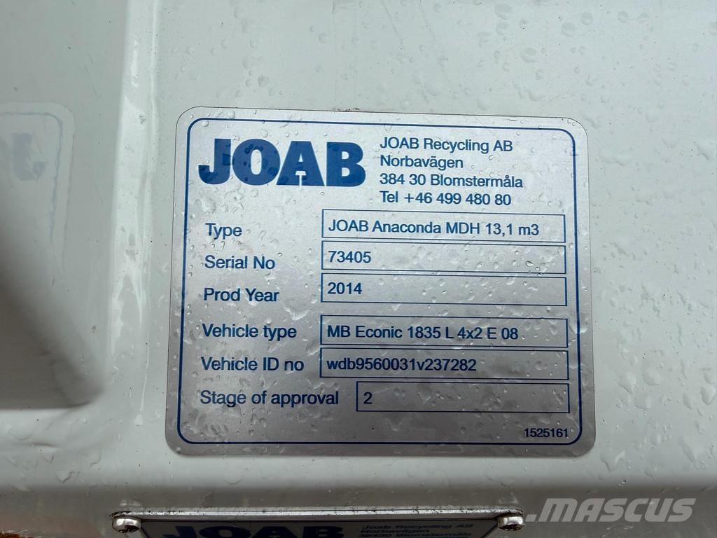 Mercedes-Benz Econic 1835 4x2 JOAB + EURO6 Απορριμματοφόρα