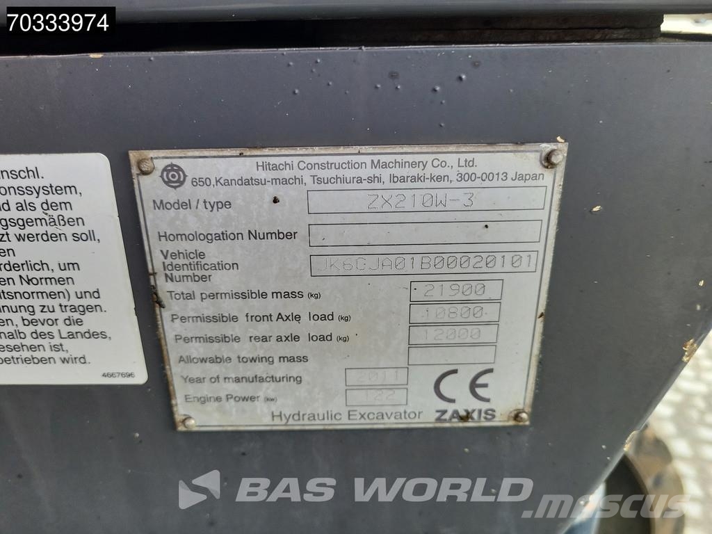 Hitachi ZX210W -3 Wielgraafmachines