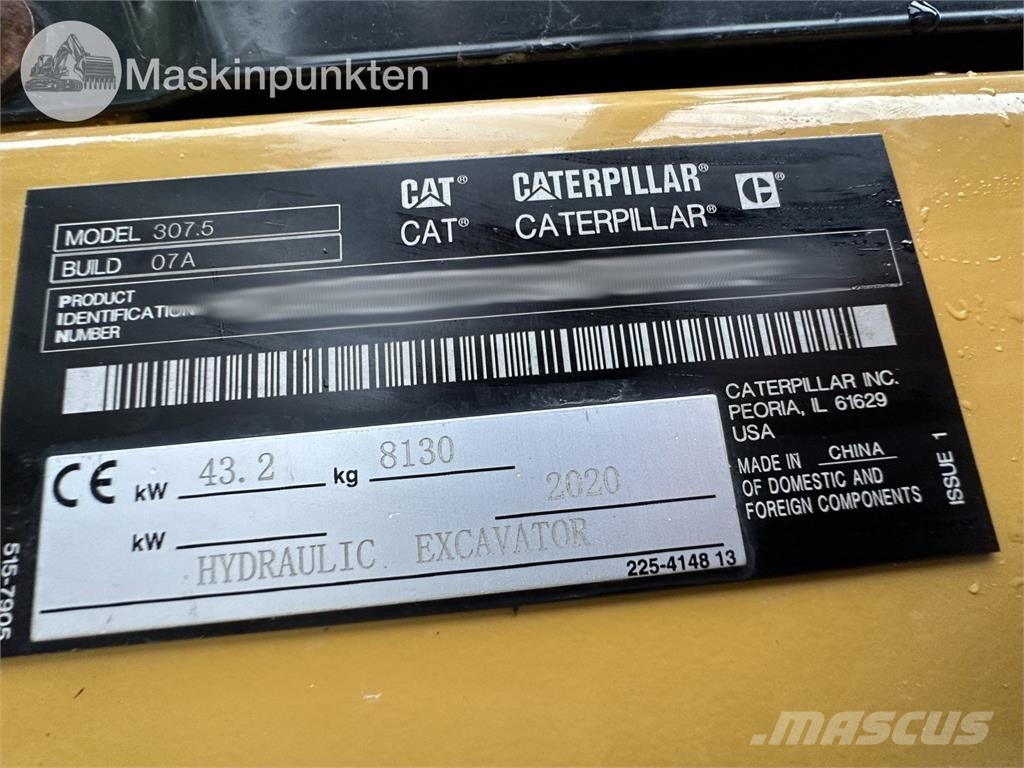 CAT 307.5 Roomikekskavaatorid