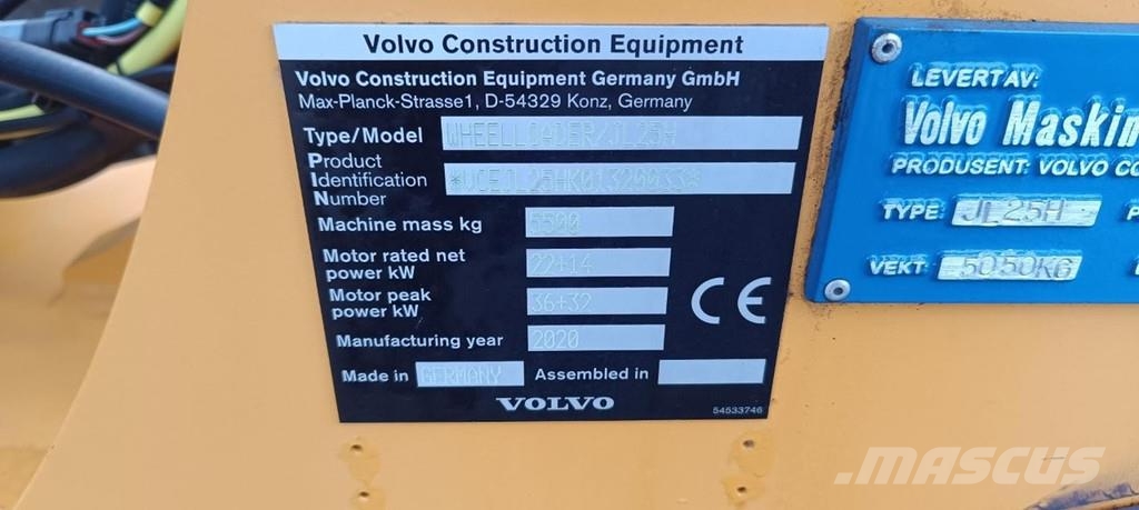 Volvo JL25H Electric Iekrāvēji uz riteņiem