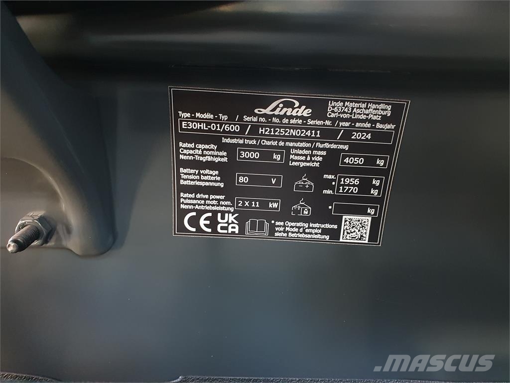 Linde E30/600HL Elektrische heftrucks