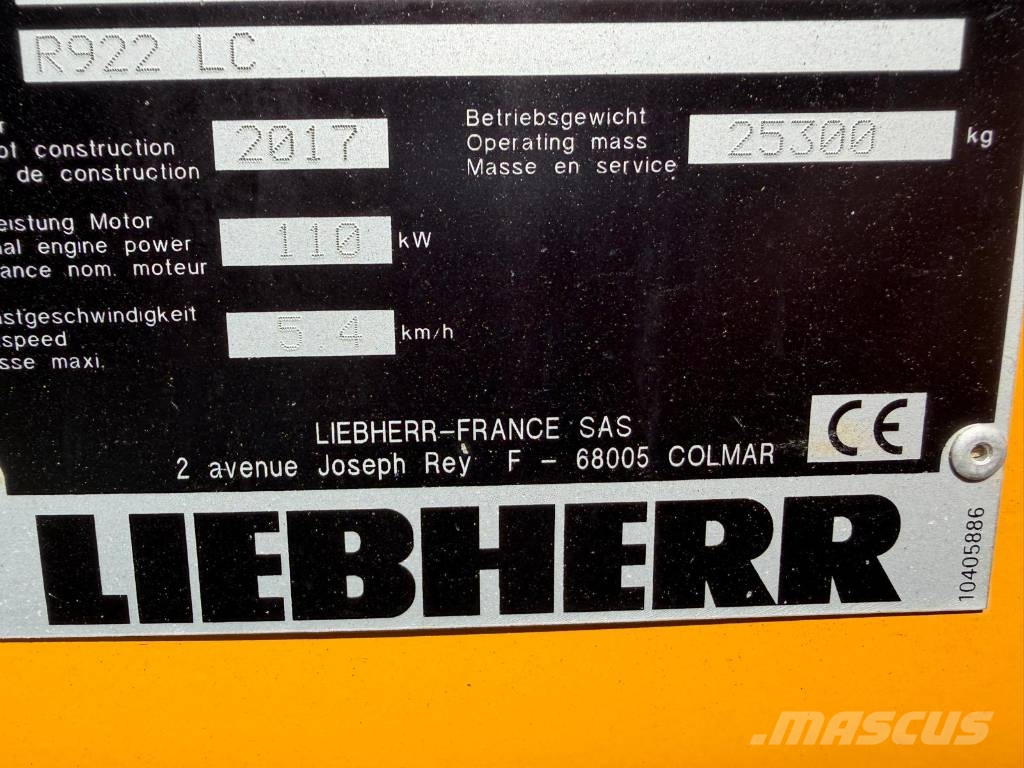 Liebherr R 922 L Bagri goseničarji