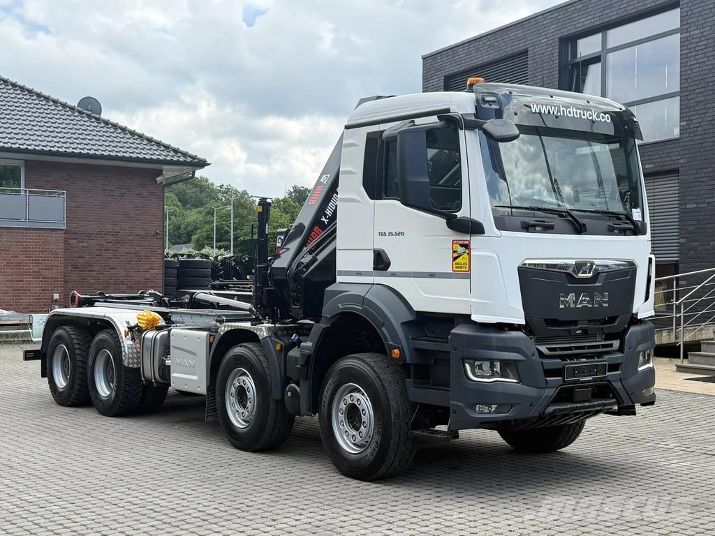 MAN TGS 35.520 TGS 35.520 8x4 Abrollkipper + Kran HIAB Hook lift trucks