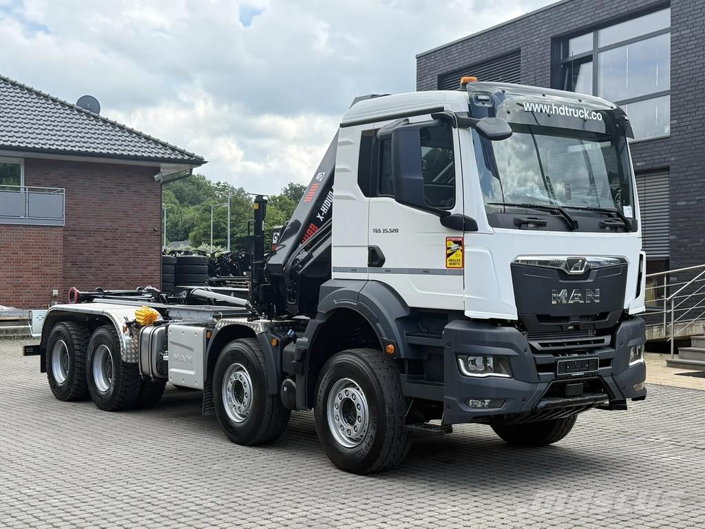 MAN TGS 35.520 TGS 35.520 8x4 Abrollkipper + Kran HIAB شاحنات الرافعات الخطافية
