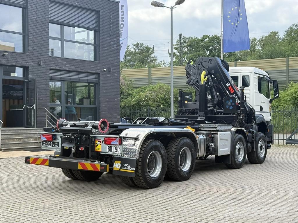 MAN TGS 35.520 TGS 35.520 8x4 Abrollkipper + Kran HIAB Hook lift trucks
