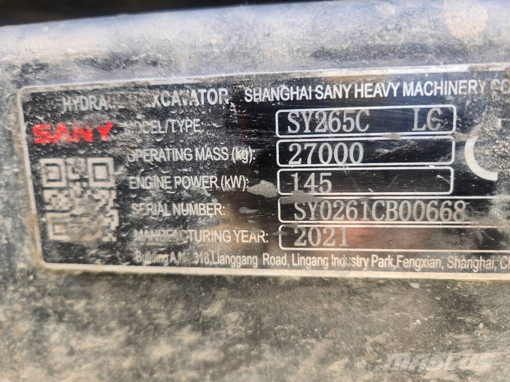 Sany SY265 Vikšriniai ekskavatoriai