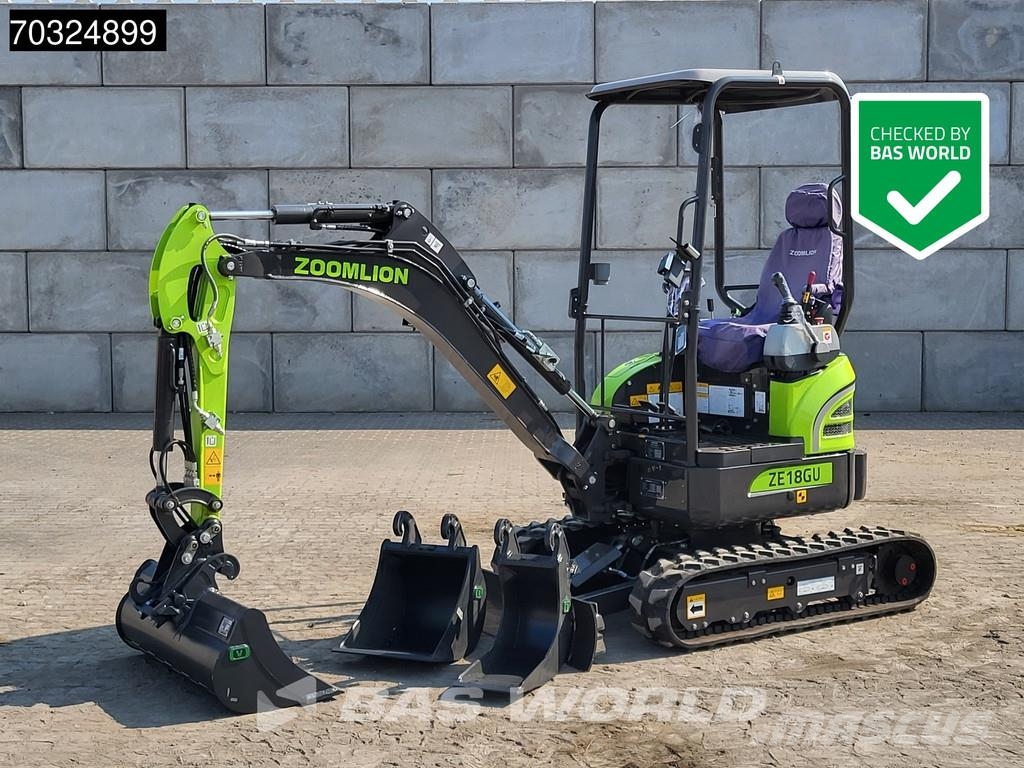 Zoomlion ZE18 GU KUBOTA ENGINE - CW / 3 BUCKETS - CE CERTIF Mini kotrók < 7t