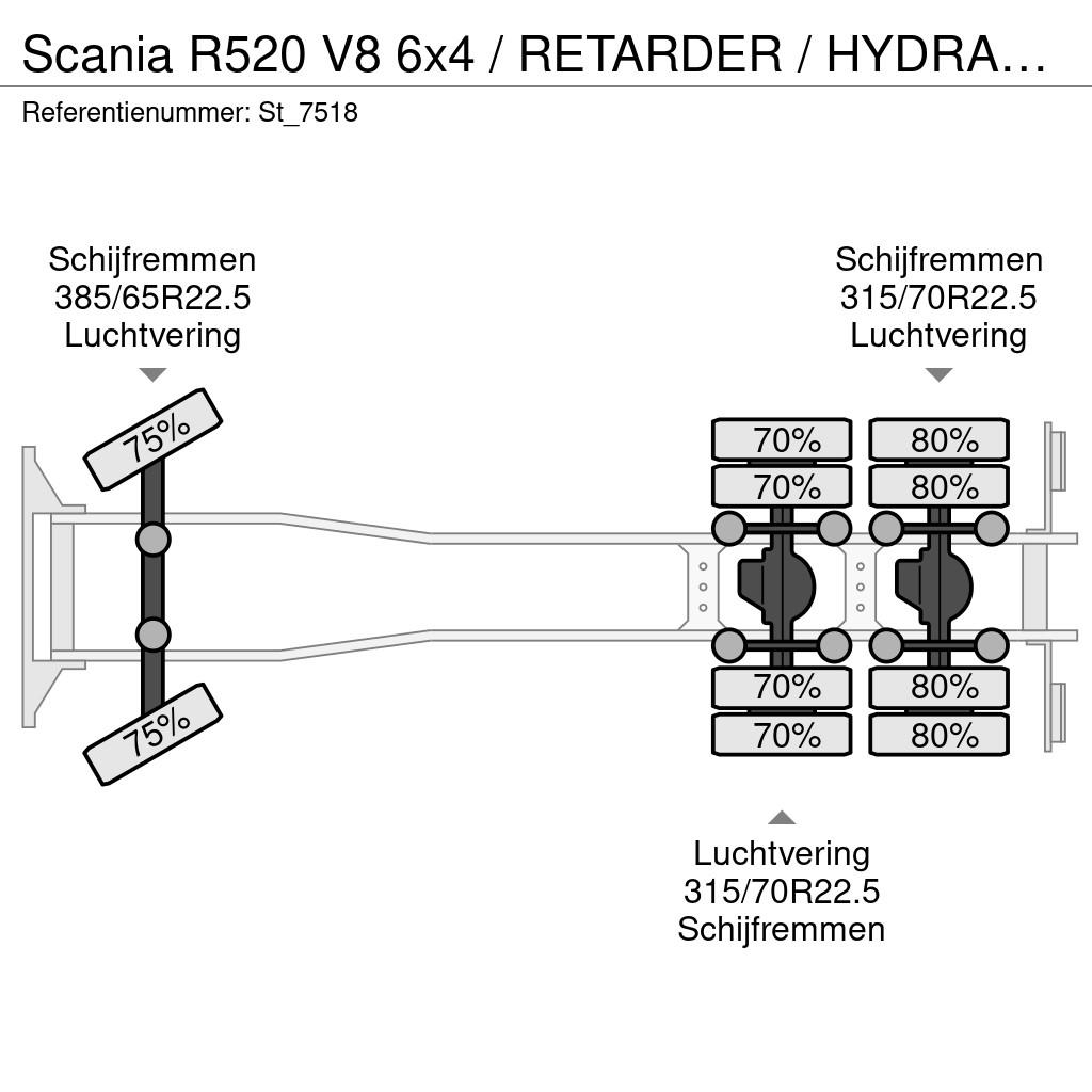 Scania R520 V8 6x4 / RETARDER / HYDRAULIC / FULL AIR. Anders