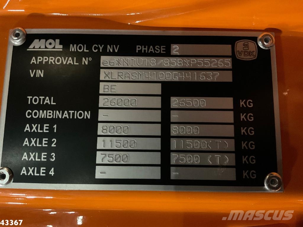 DAF FAN CF 340 VDK 22m³ AE Weighing system 폐기물 수거 트럭