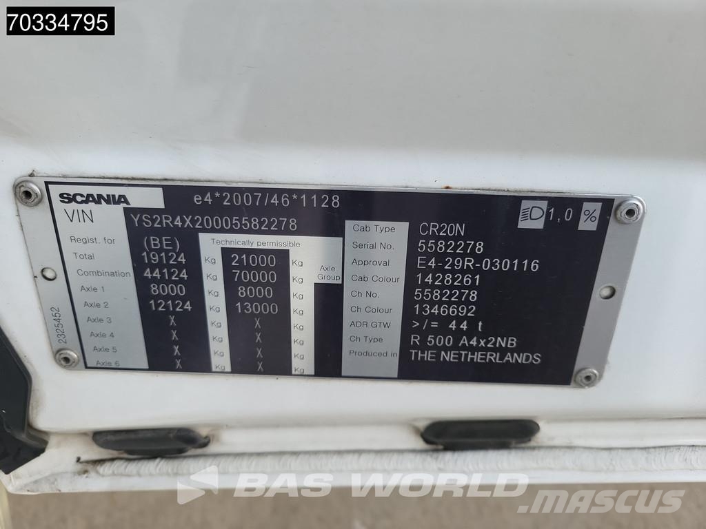 Scania R500 4X2 Full-Air Retarder Hydraulik Leder Naudoti vilkikai
