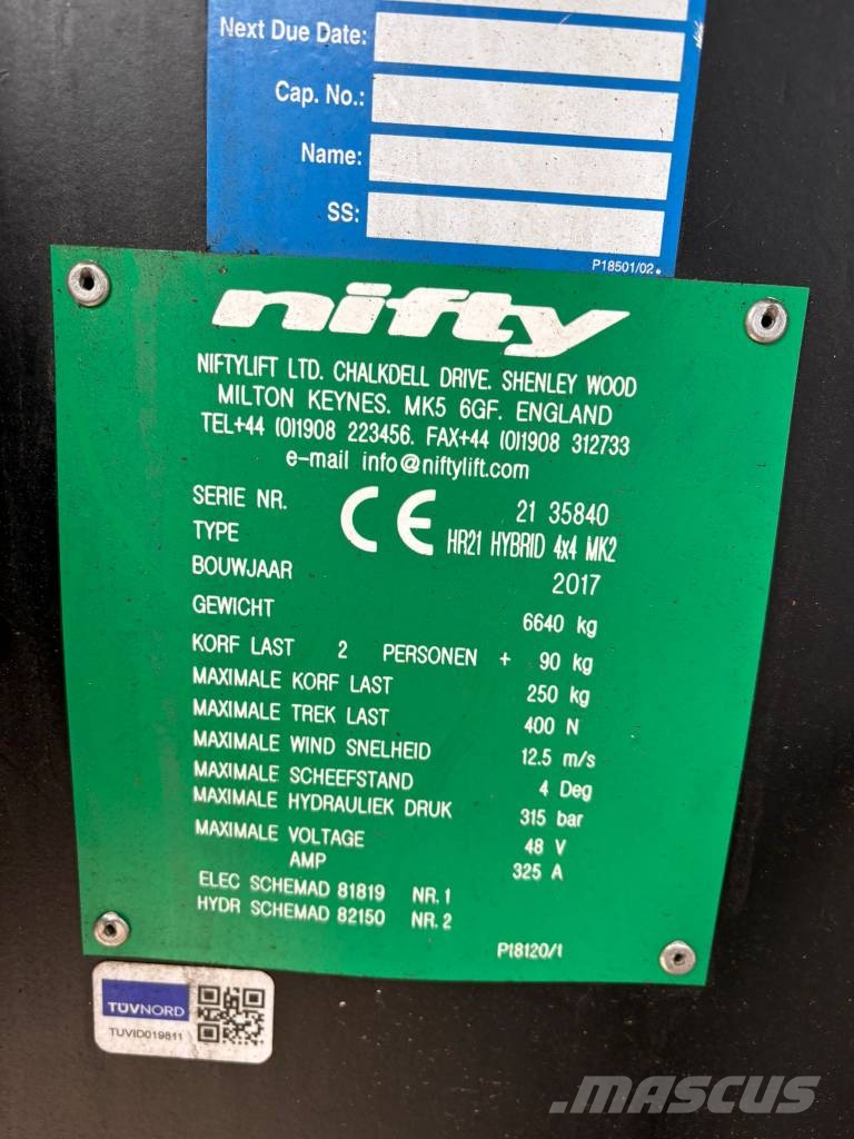 Niftylift HR 21 HYBRID رافعات سلة مفصلية
