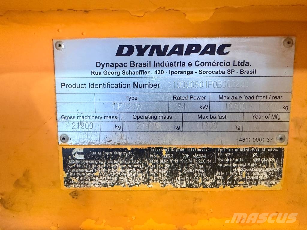Dynapac CP224W Pneumorehvidega rullid