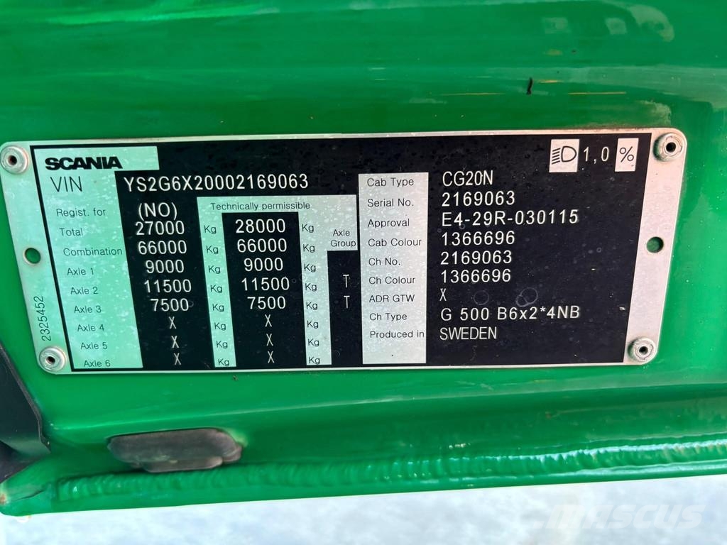 Scania G 500 6x2*4 HIAB ULT 20 ton / L=5300 mm / RETARDER Camion ampliroll