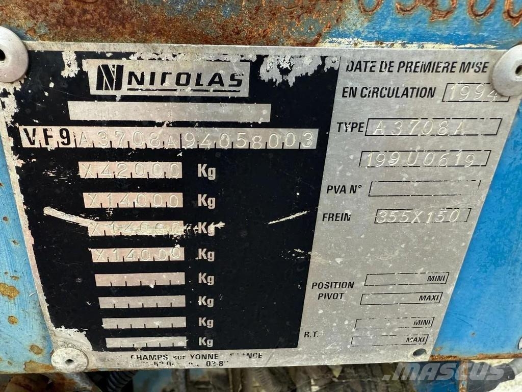 Nicolas 5 AXLE + 3 REMOTE CONTROL, 116 TON GVW Semirremolques de carga baja