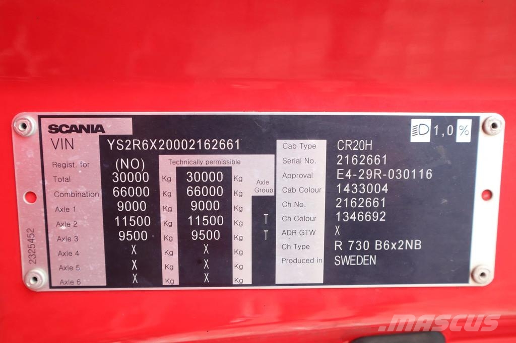 Scania R730 V8 NGS | 6X2 | JOAB HOOK | RETARDER | EURO 6 Abrollkipper